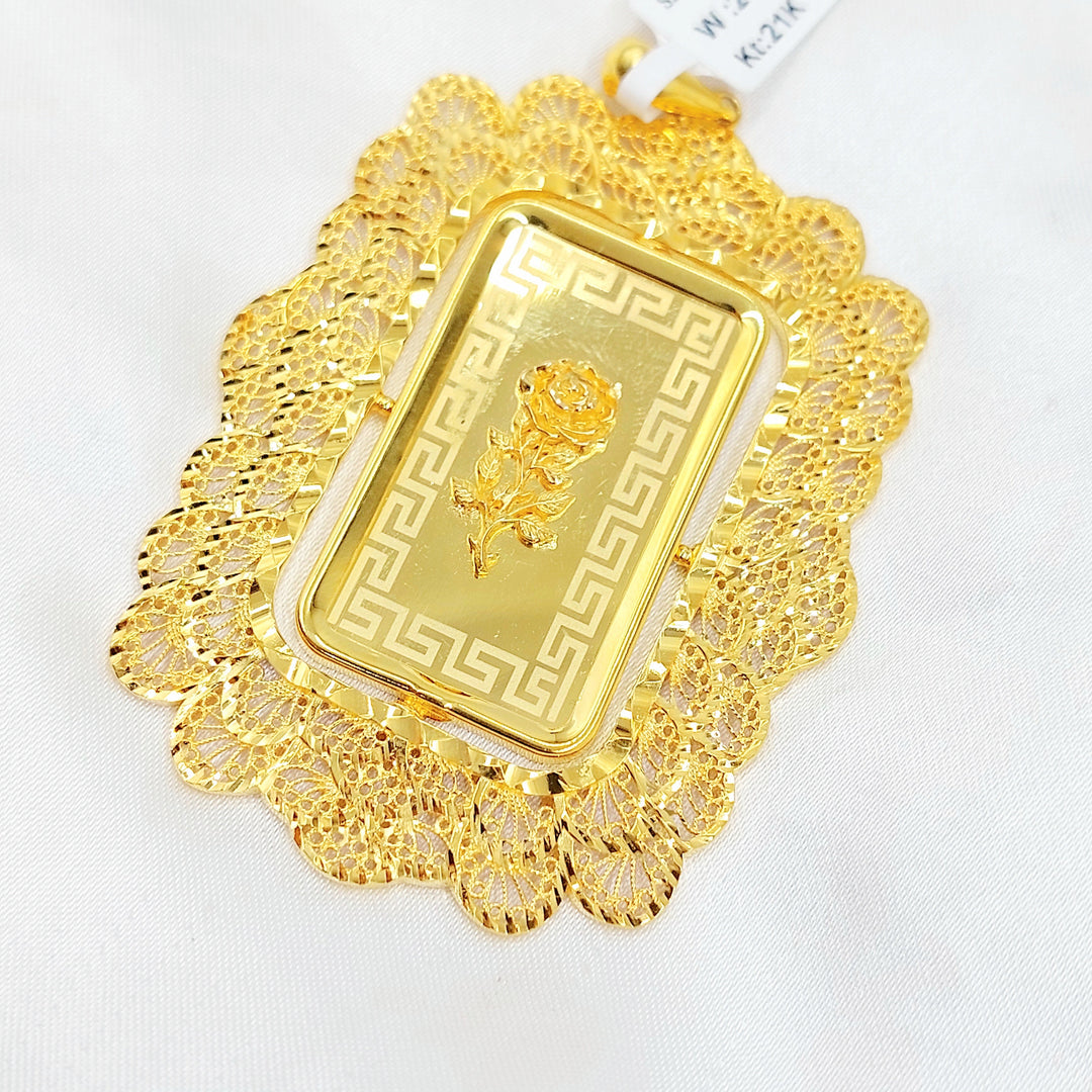 Ounce Pendant Made of 21K Gold by Saeed Jewelry 