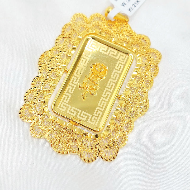 Ounce Pendant Made of 21K Gold by Saeed Jewelry 