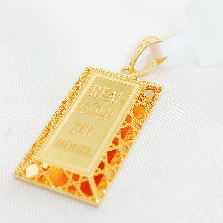 Ounce Pendant Made of 21K Gold by Saeed Jewelry 