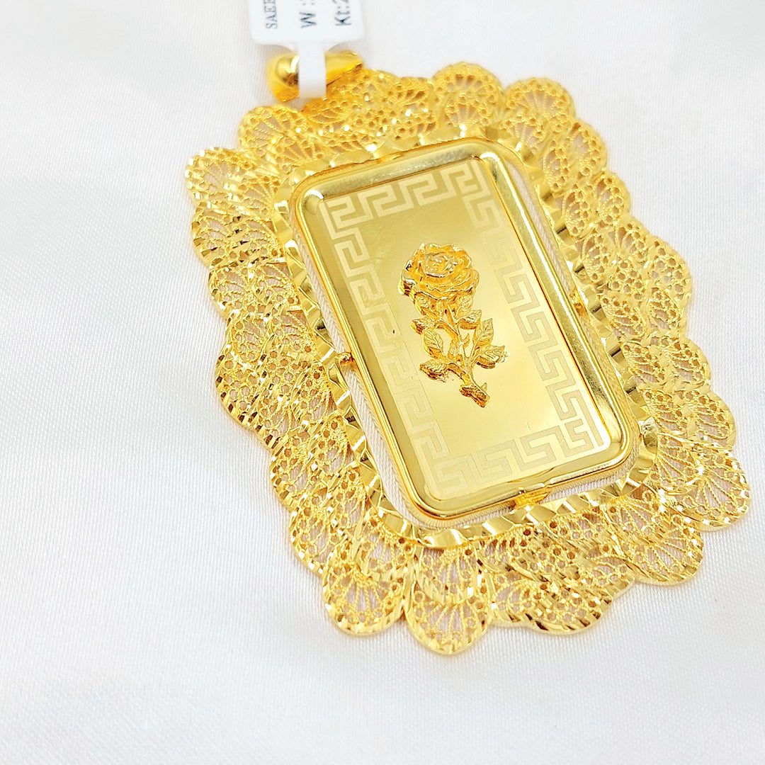 Ounce Pendant Made of 21K Gold by Saeed Jewelry 