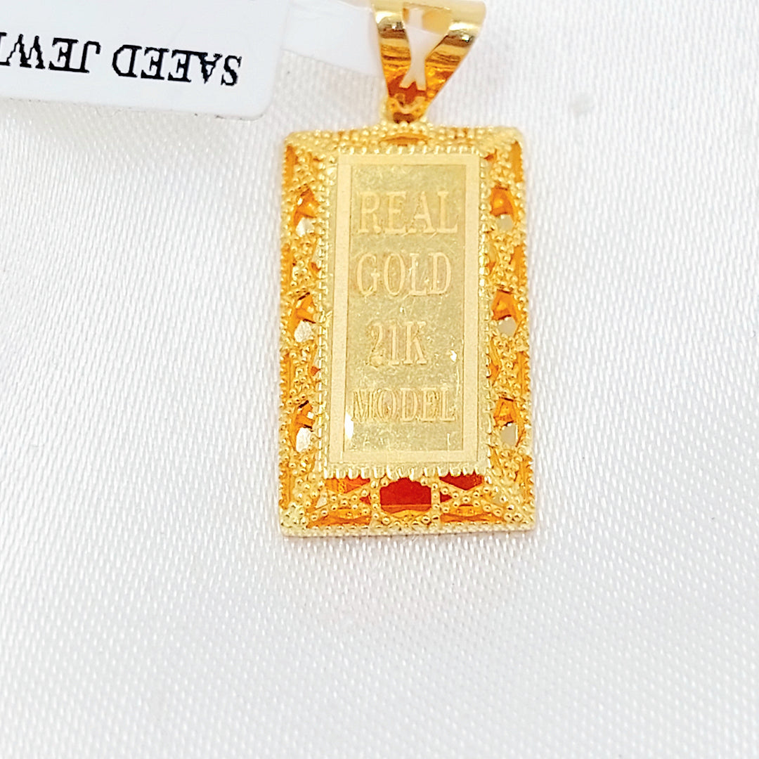Ounce Pendant Made of 21K Gold by Saeed Jewelry 