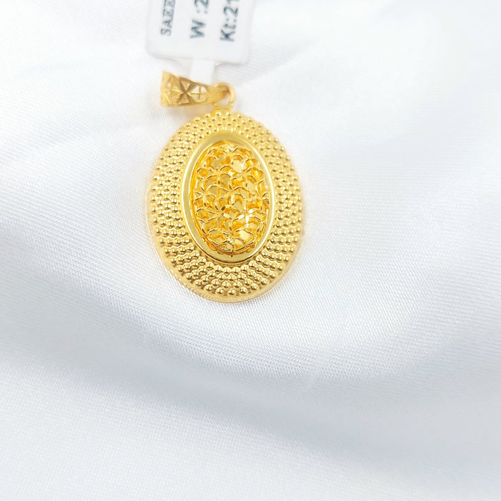 21K تعليقة بيضاوي-مجوهرات الشيخ سعيد-Saeed Jewelry 