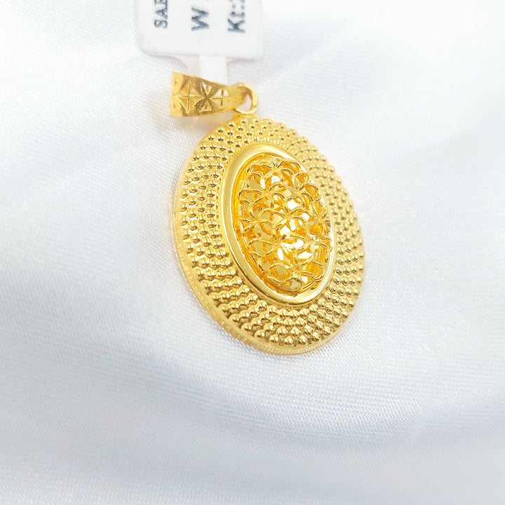 21K تعليقة بيضاوي-مجوهرات الشيخ سعيد-Saeed Jewelry 