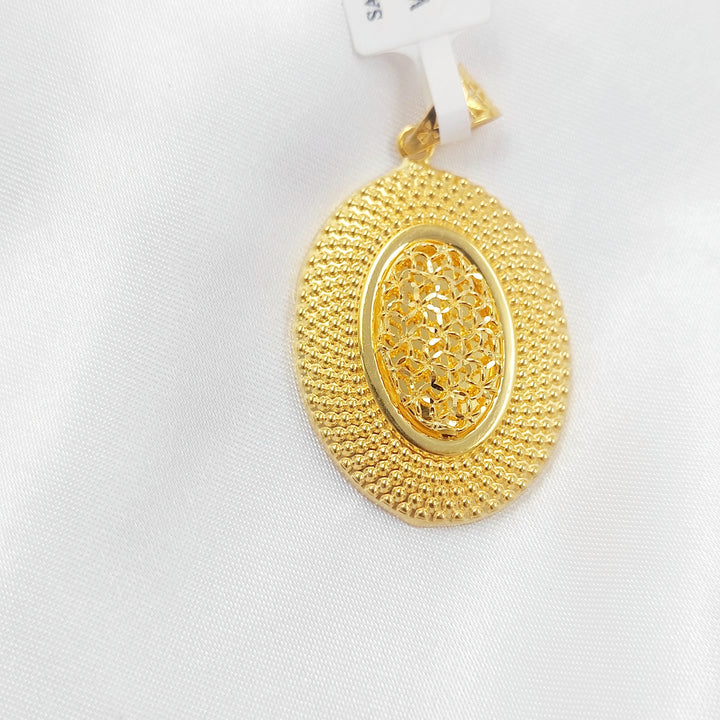 21K تعليقة بيضاوي-مجوهرات الشيخ سعيد-Saeed Jewelry 