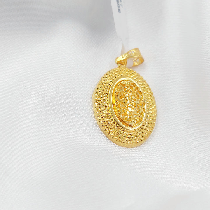 21K تعليقة بيضاوي-مجوهرات الشيخ سعيد-Saeed Jewelry 