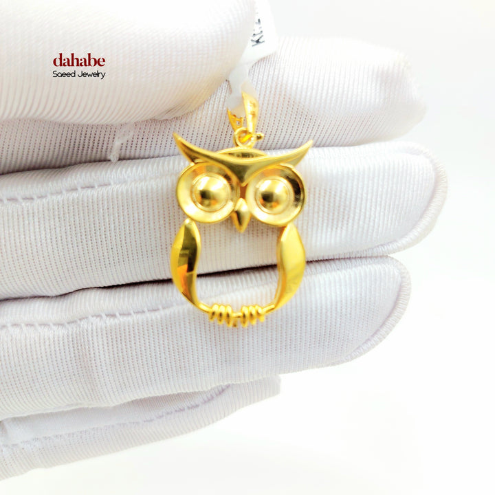 21K Gold Owl Pendant