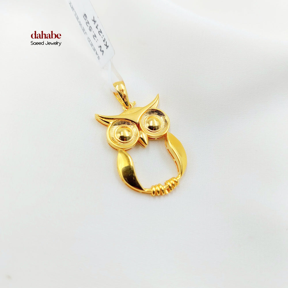 21K Gold Owl Pendant