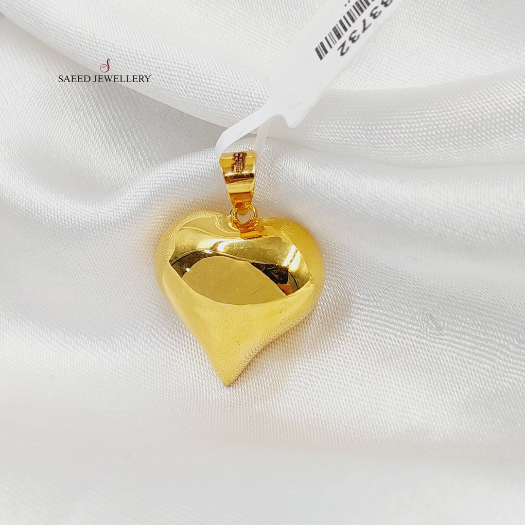 21K تعليقة قلب سادة-مجوهرات الشيخ سعيد-Saeed Jewelry 