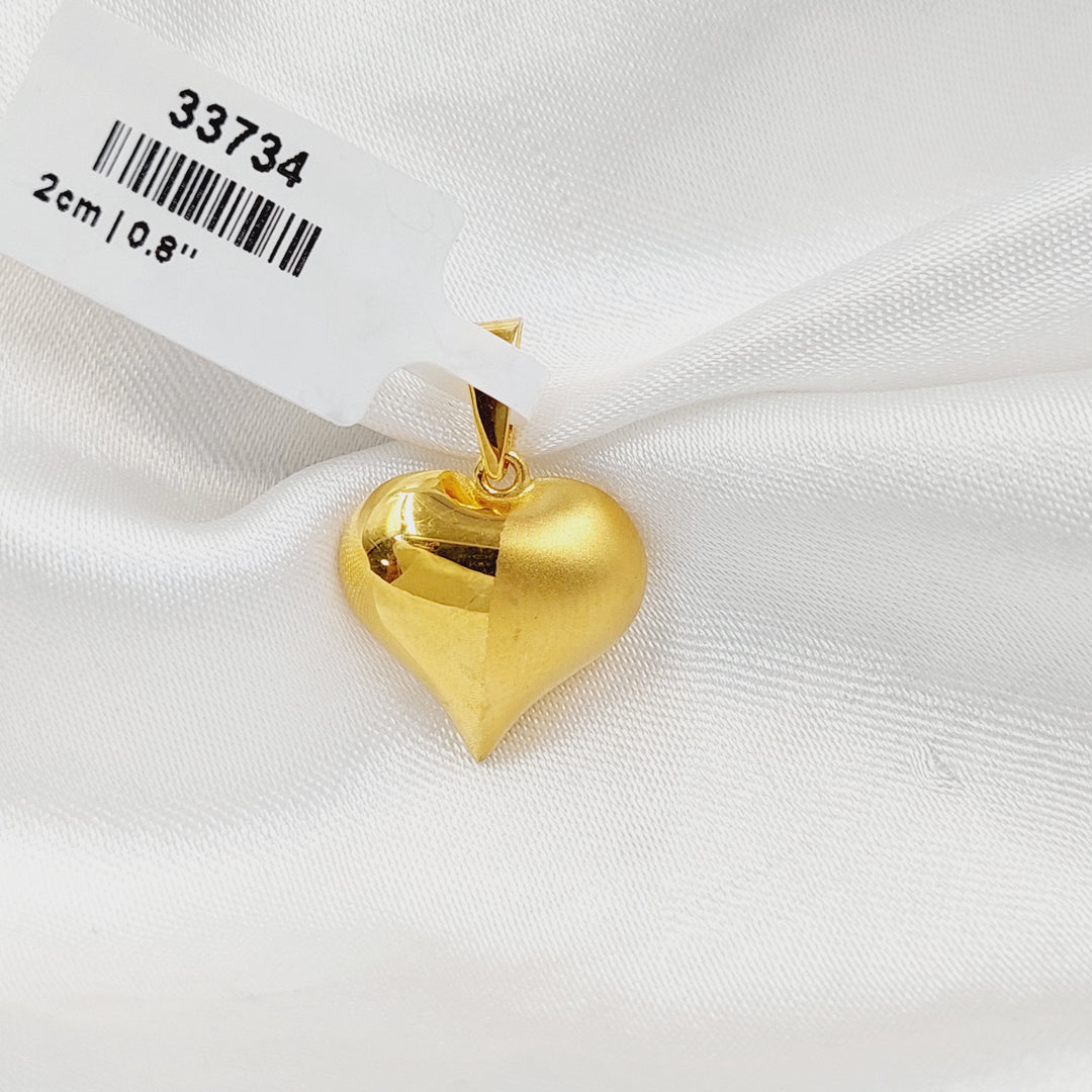 21K تعليقة قلب سادة-مجوهرات الشيخ سعيد-Saeed Jewelry 