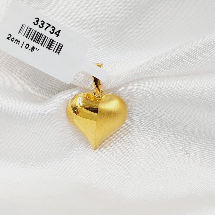21K تعليقة قلب سادة-مجوهرات الشيخ سعيد-Saeed Jewelry 