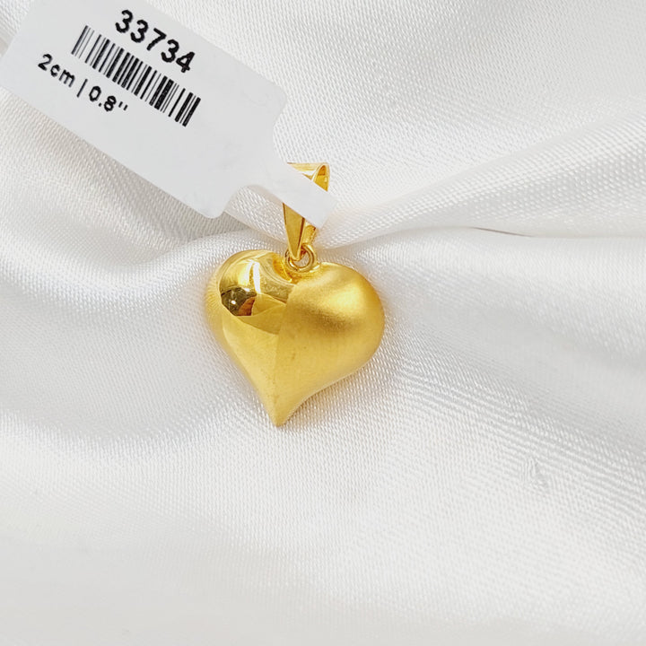 21K تعليقة قلب سادة-مجوهرات الشيخ سعيد-Saeed Jewelry 