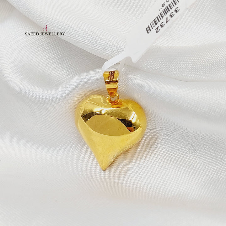 21K تعليقة قلب سادة-مجوهرات الشيخ سعيد-Saeed Jewelry 