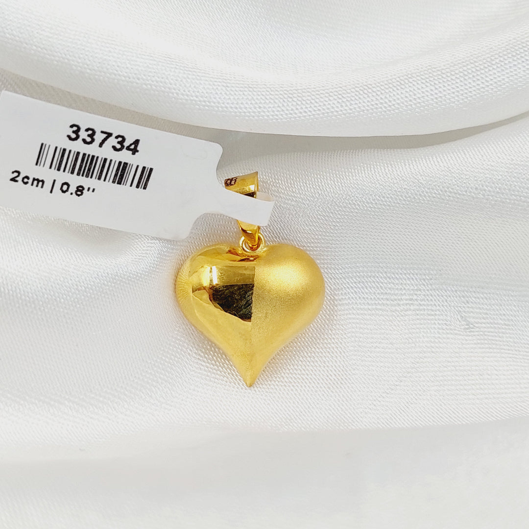 21K تعليقة قلب سادة-مجوهرات الشيخ سعيد-Saeed Jewelry 