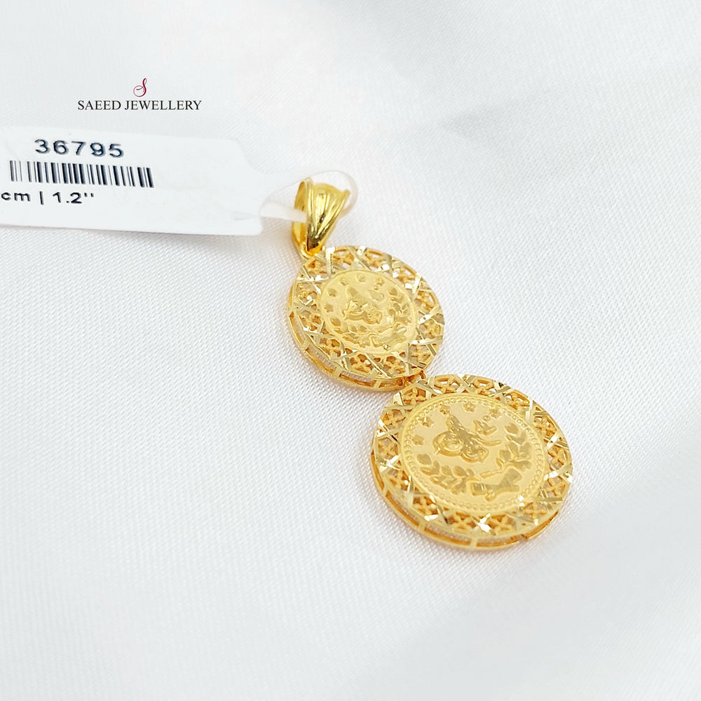 Rashadi Pendant Made of 21K Gold by Saeed Jewelry 
