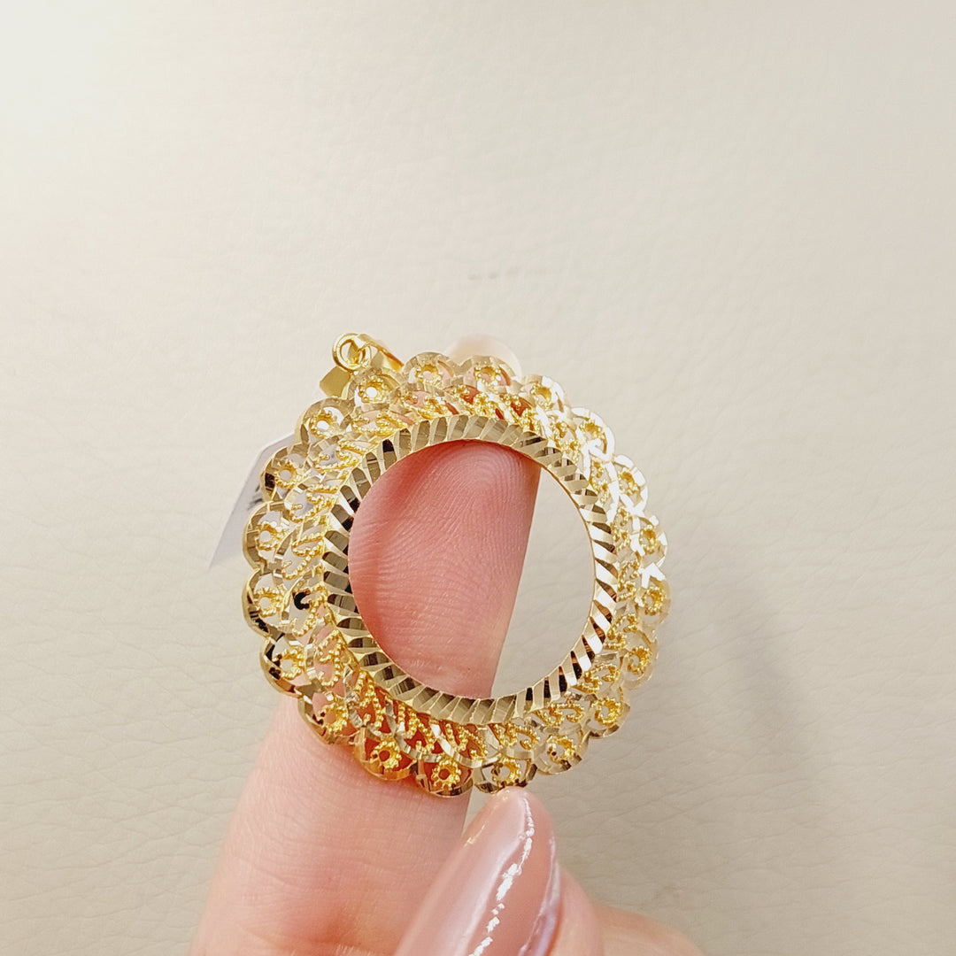 21K تعليقة برواز ليرات رشادي-مجوهرات الشيخ سعيد-Saeed Jewelry 