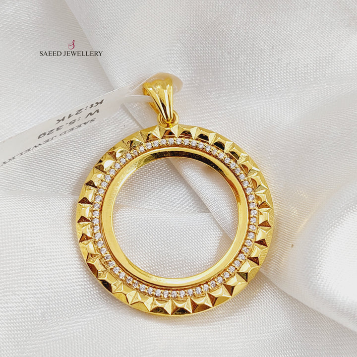 21K Gold Rashadi Frame Pendant by Saeed Jewelry - Image 3