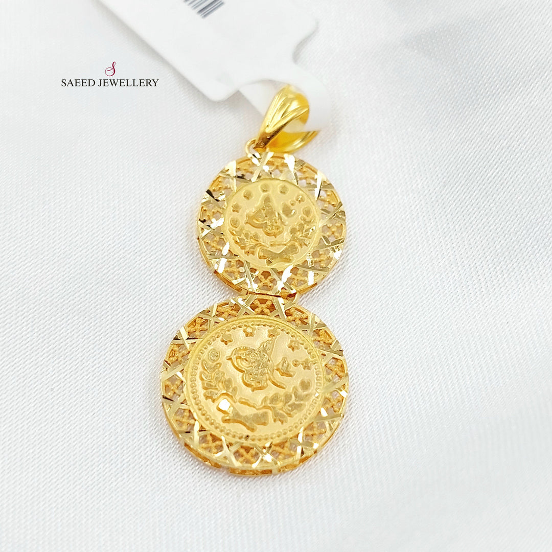 Rashadi Pendant Made of 21K Gold by Saeed Jewelry 