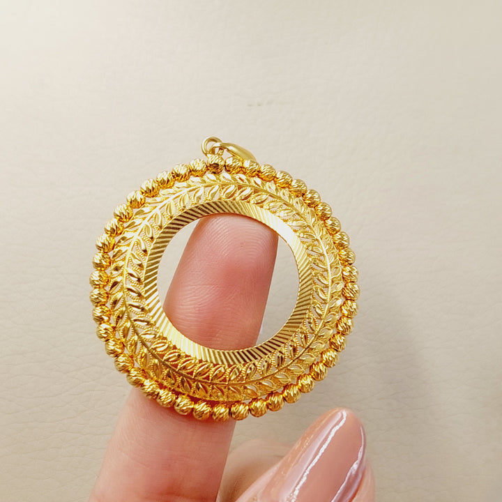 21K تعليقة برواز ليرات رشادي-مجوهرات الشيخ سعيد-Saeed Jewelry 