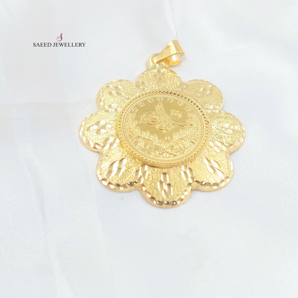 Rashadi Frame Pendant Made of 21K Gold by Saeed Jewelry 