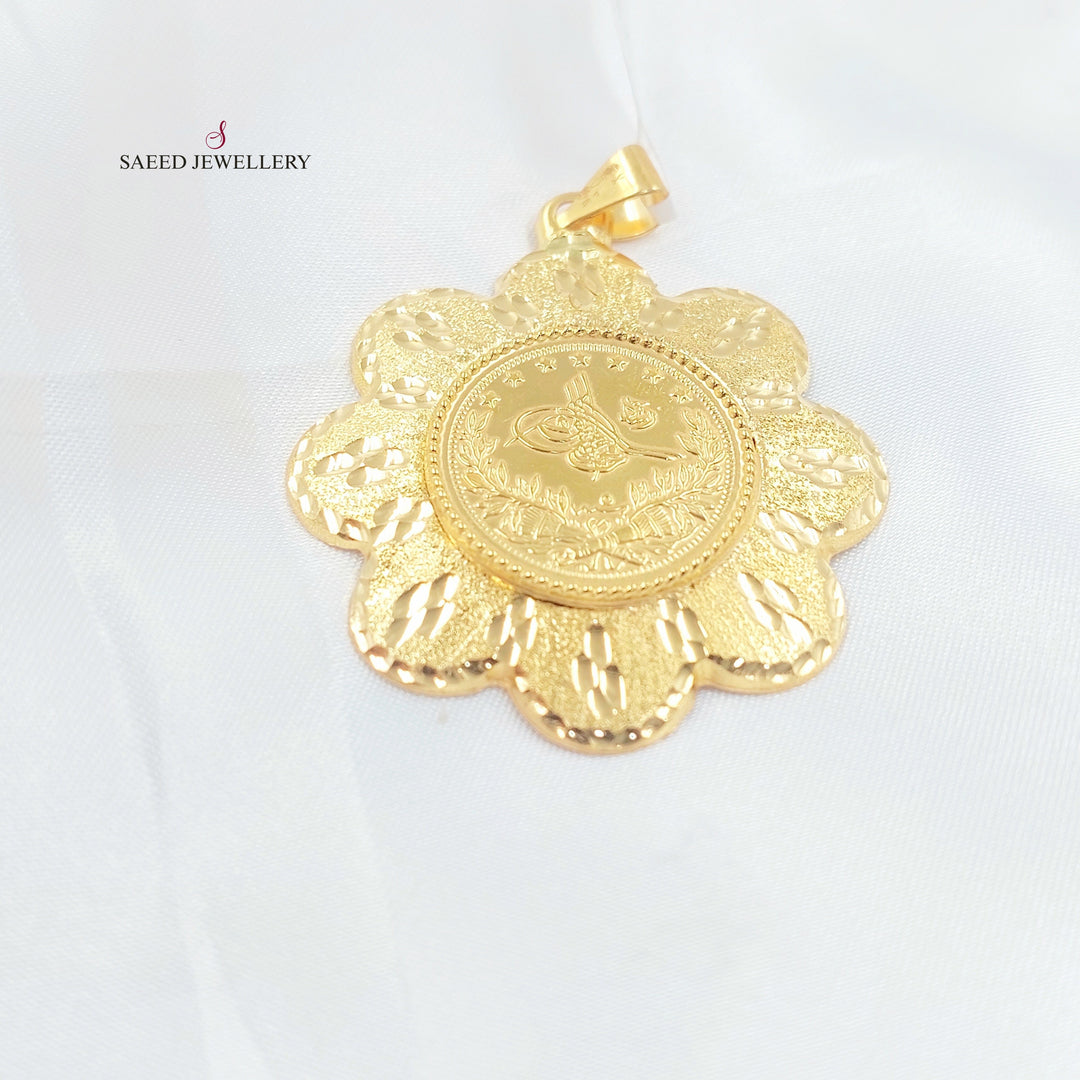 Rashadi Frame Pendant Made of 21K Gold by Saeed Jewelry 