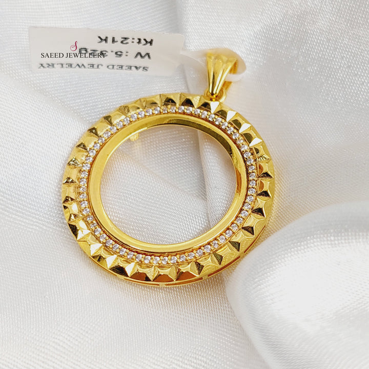 21K Gold Rashadi Frame Pendant by Saeed Jewelry - Image 1