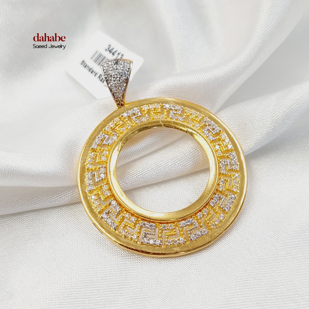 21K Gold Ottoman Coin Frame Pendant