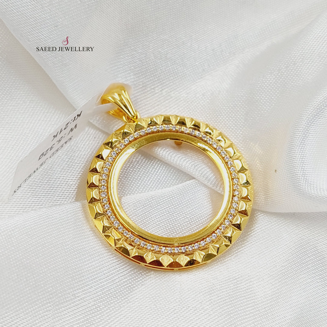 21K Gold Rashadi Frame Pendant by Saeed Jewelry - Image 4