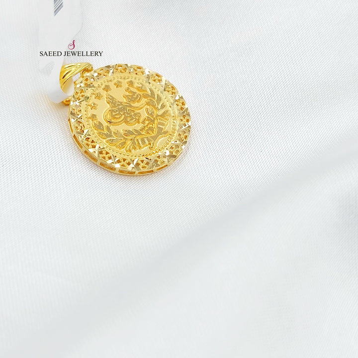 Rashadi Pendant Made of 21K Gold by Saeed Jewelry 