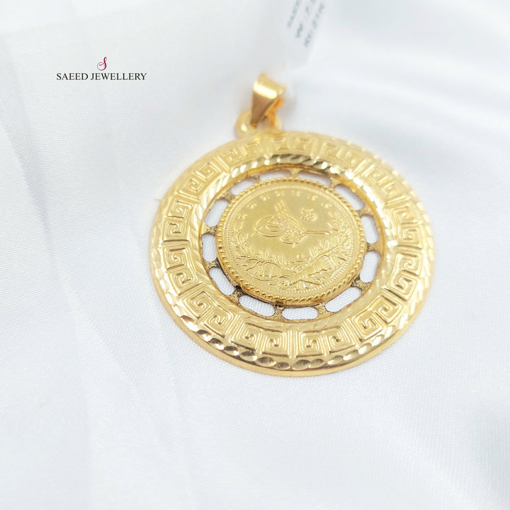 Rashadi Frame Pendant Made of 21K Gold by Saeed Jewelry 