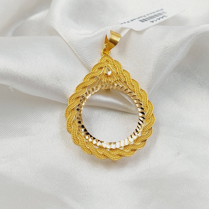 21K تعليقة برواز ليرات رشادي-مجوهرات الشيخ سعيد-Saeed Jewelry 