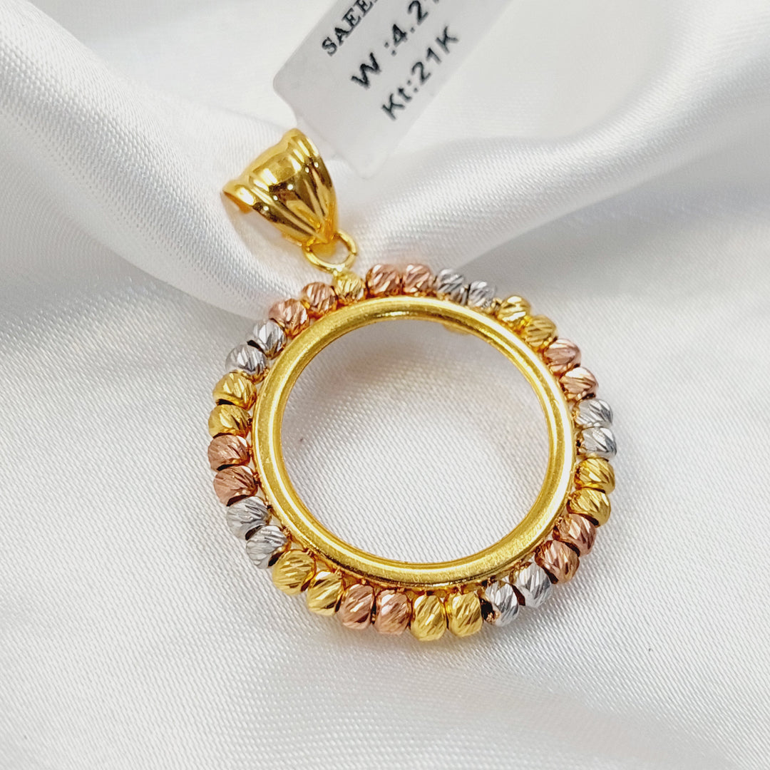 21K تعليقة برواز ليرات رشادي-مجوهرات الشيخ سعيد-Saeed Jewelry 