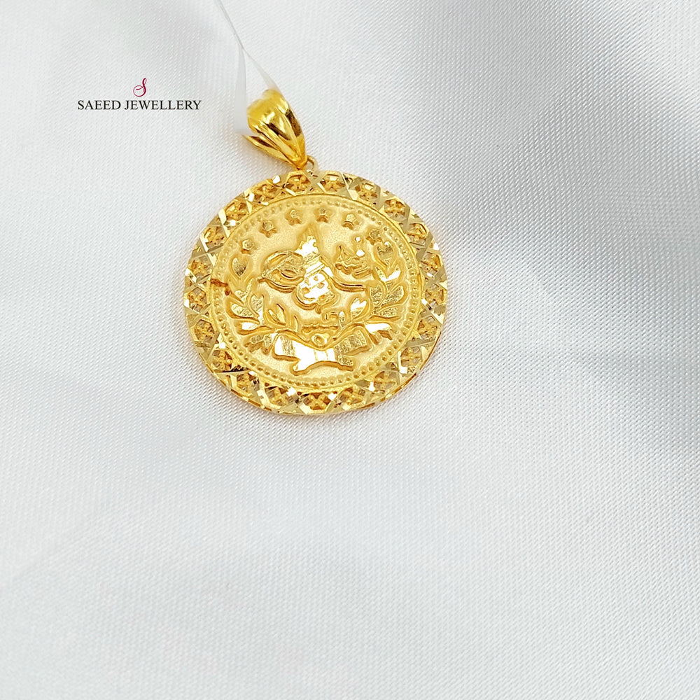 Rashadi Pendant Made of 21K Gold by Saeed Jewelry 