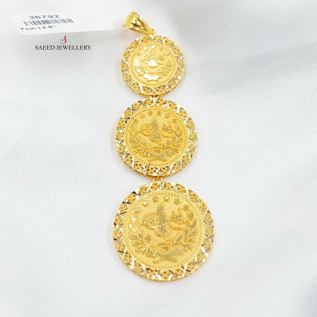 Rashadi Pendant Made of 21K Gold by Saeed Jewelry 