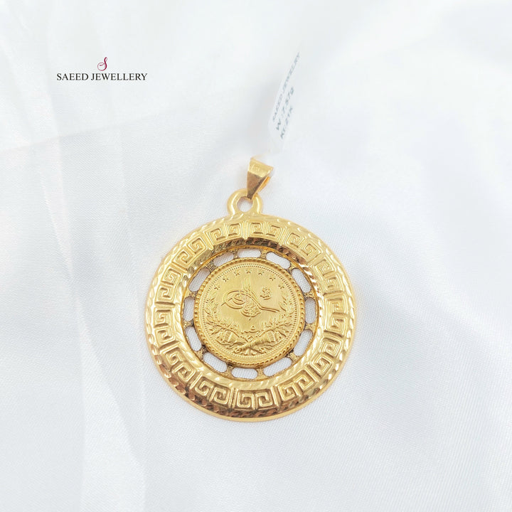 Rashadi Frame Pendant Made of 21K Gold by Saeed Jewelry 
