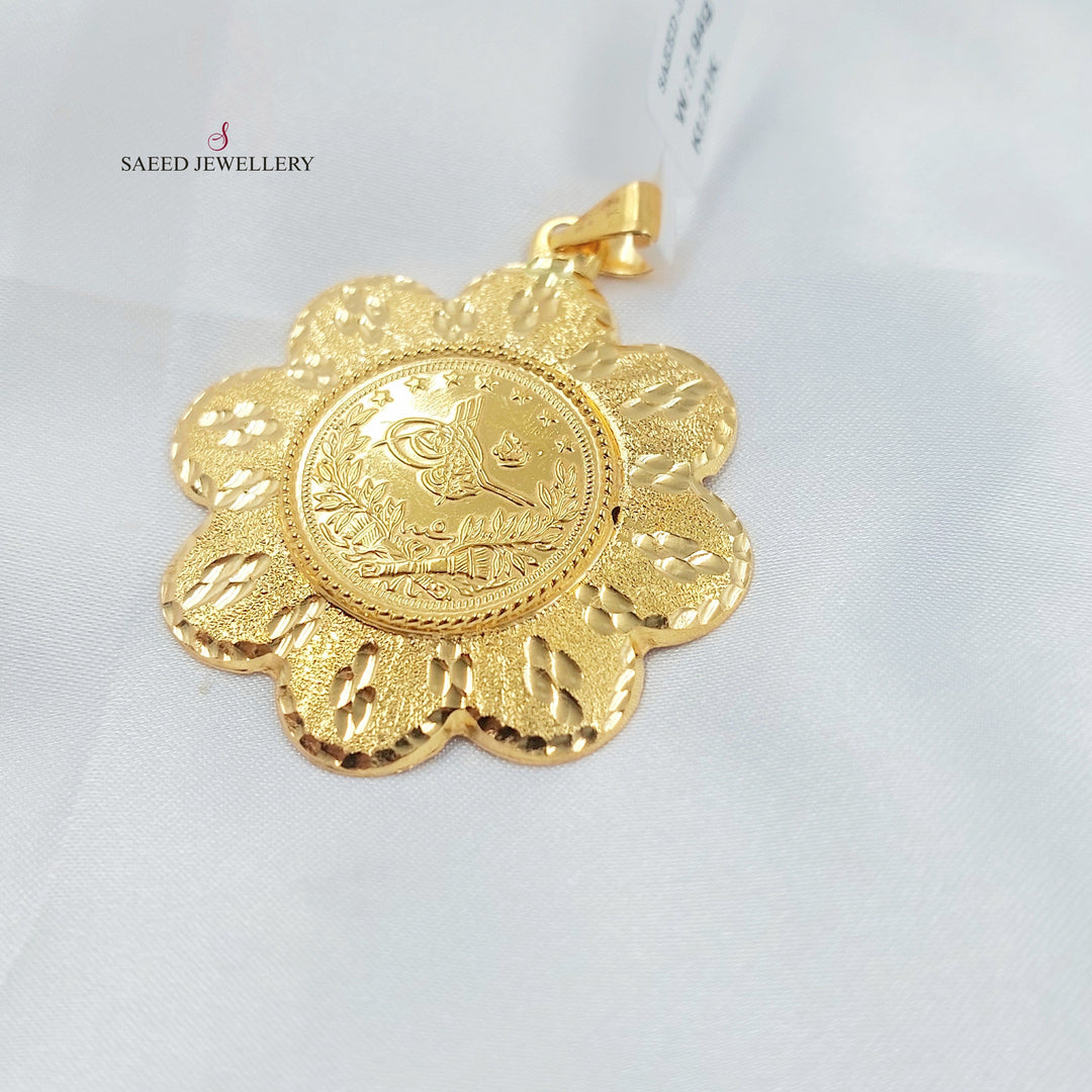 Rashadi Frame Pendant Made of 21K Gold by Saeed Jewelry 