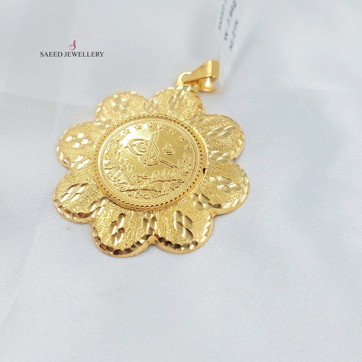 Rashadi Frame Pendant Made of 21K Gold by Saeed Jewelry 