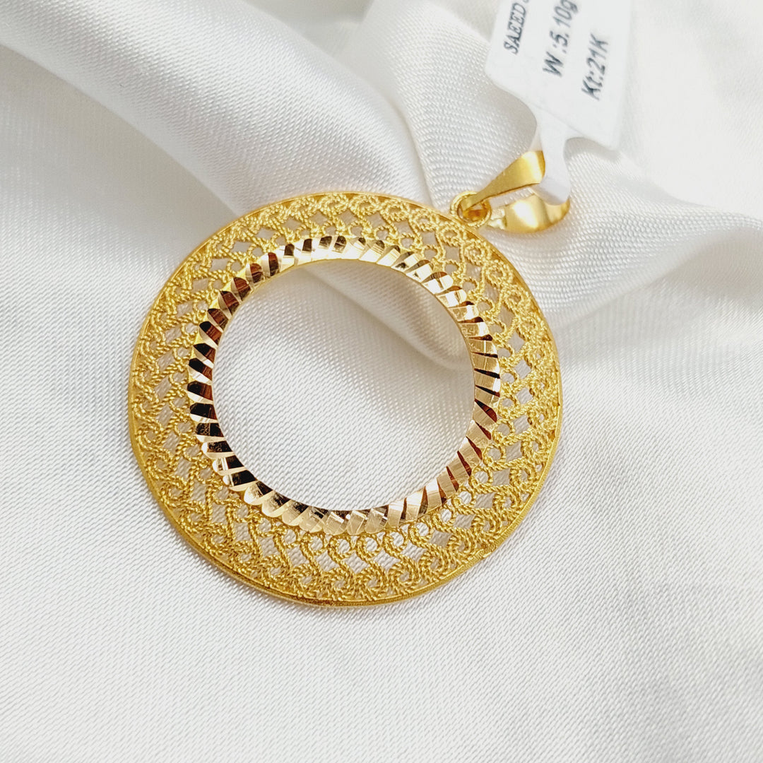 21K تعليقة برواز ليرات رشادي-مجوهرات الشيخ سعيد-Saeed Jewelry 