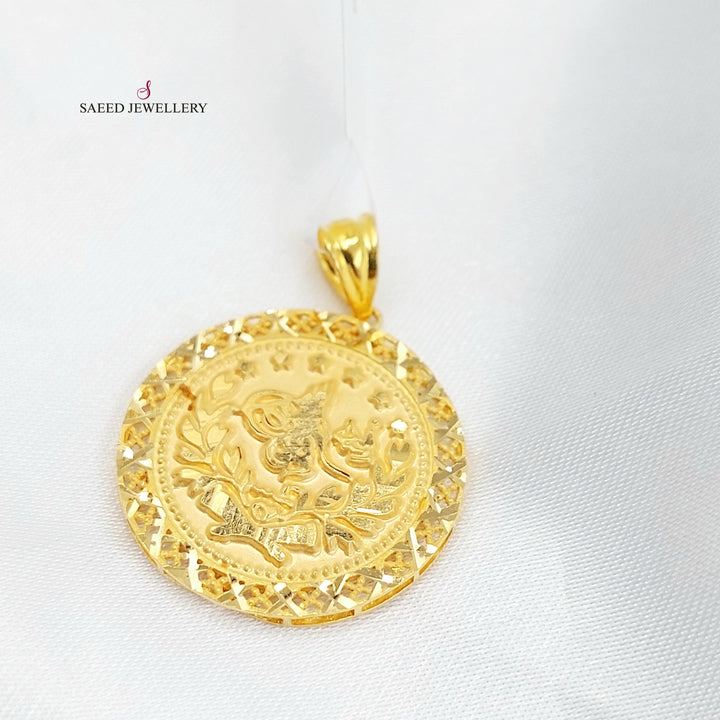 Rashadi Pendant Made of 21K Gold by Saeed Jewelry 