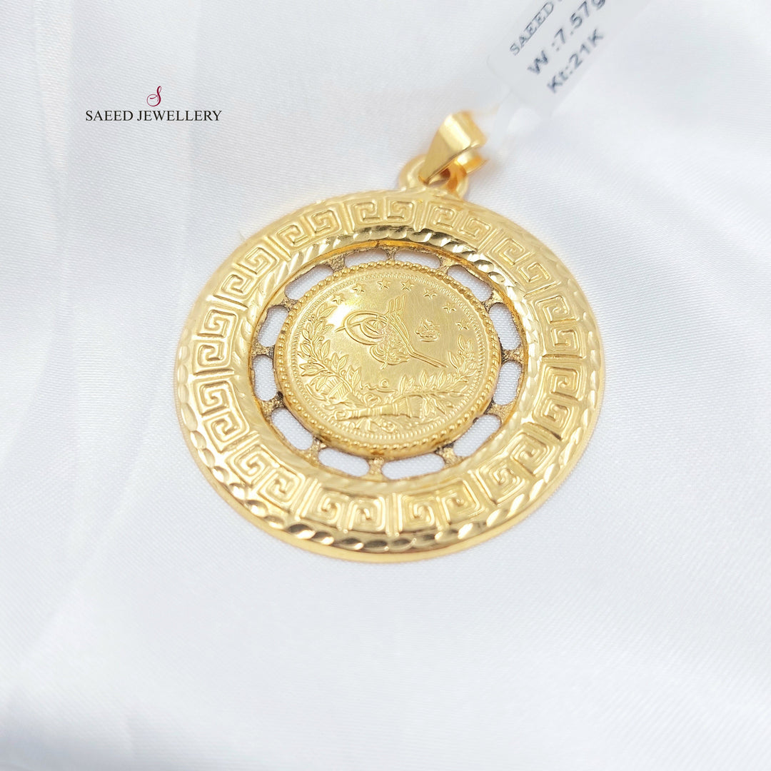 Rashadi Frame Pendant Made of 21K Gold by Saeed Jewelry 
