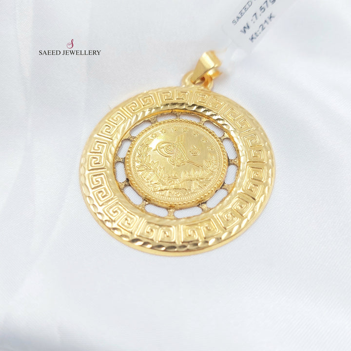 Rashadi Frame Pendant Made of 21K Gold by Saeed Jewelry 