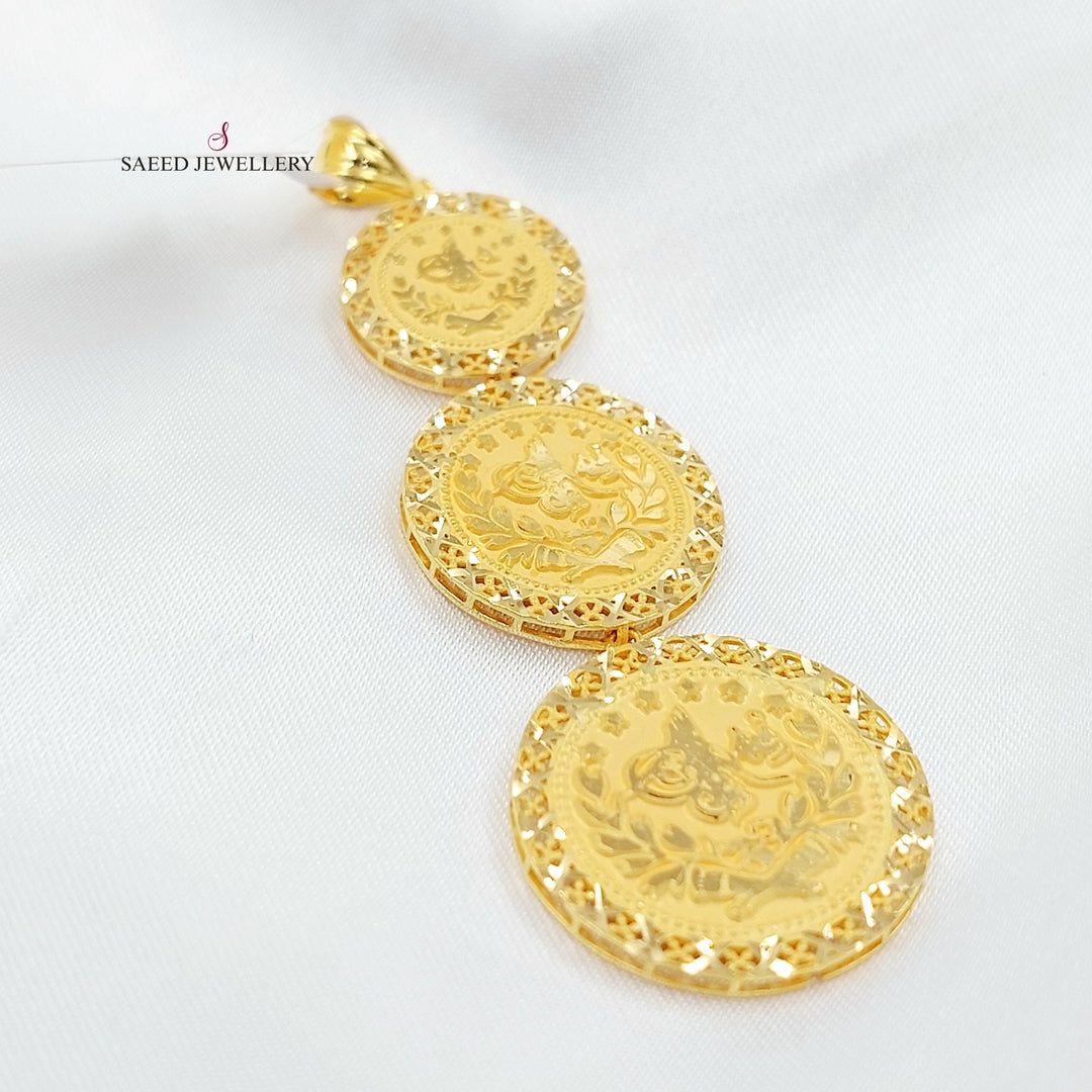 Rashadi Pendant Made of 21K Gold by Saeed Jewelry 