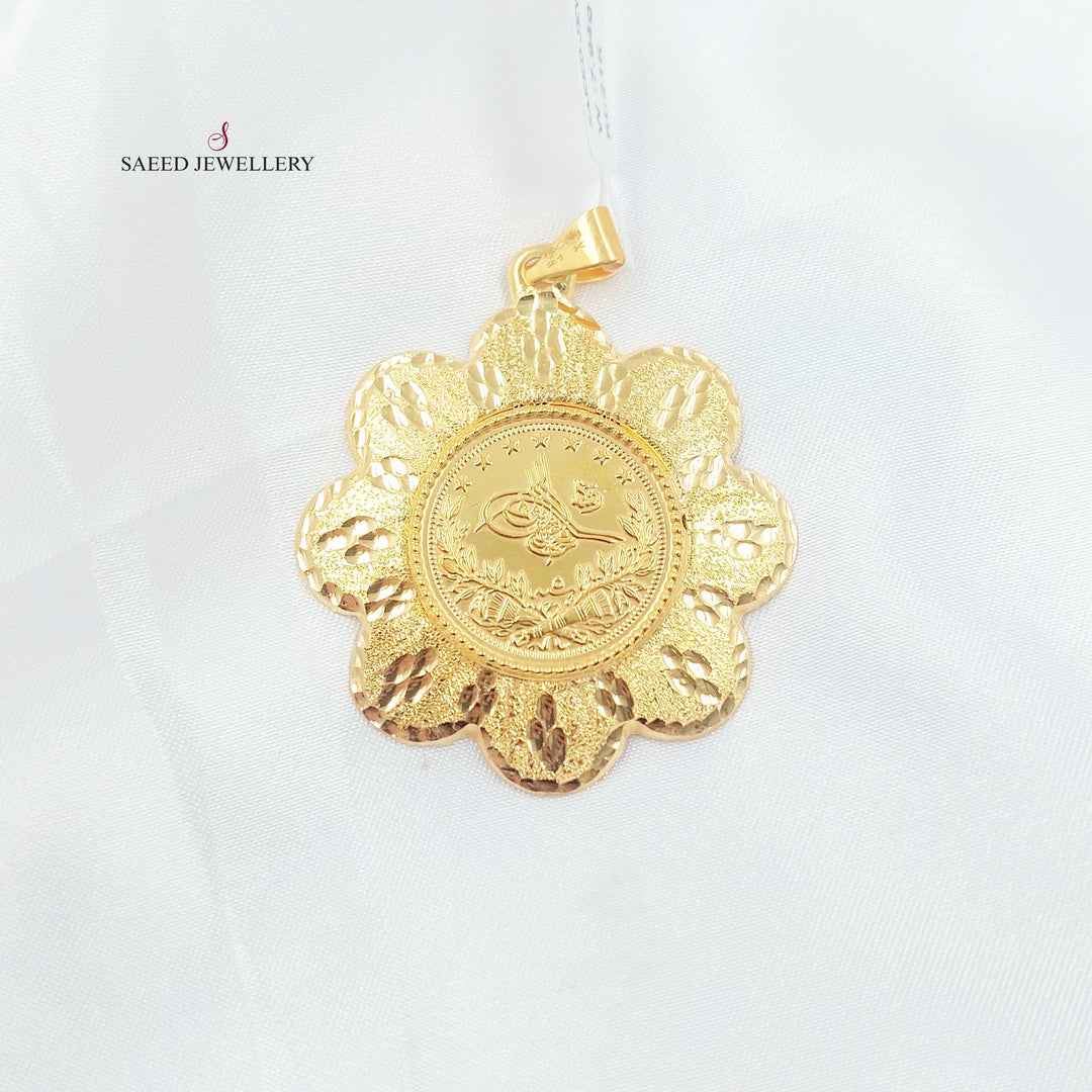 Rashadi Frame Pendant Made of 21K Gold by Saeed Jewelry 