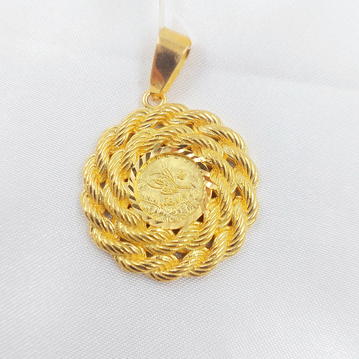 Rope Rashadi Pendant Made of 21K Gold by Saeed Jewelry 