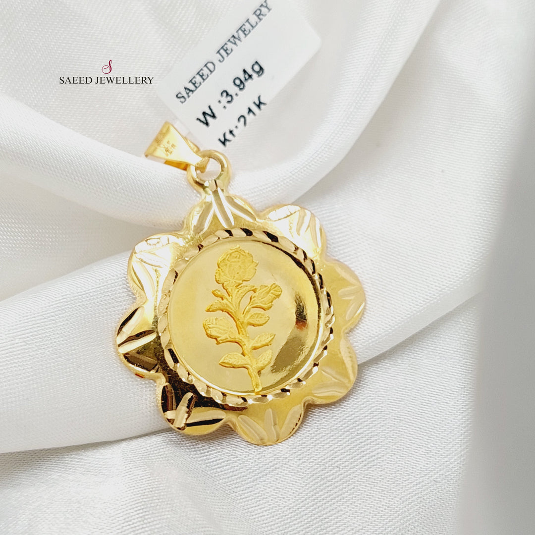 21K Gold Rose Pendant by Saeed Jewelry - Image 1