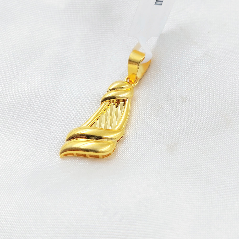 Scarf Pendant Made of 21K Gold by Saeed Jewelry 