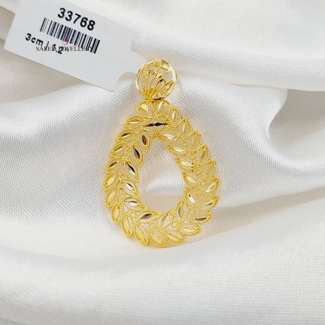 21K تعليقة سنبلة-مجوهرات الشيخ سعيد-Saeed Jewelry 