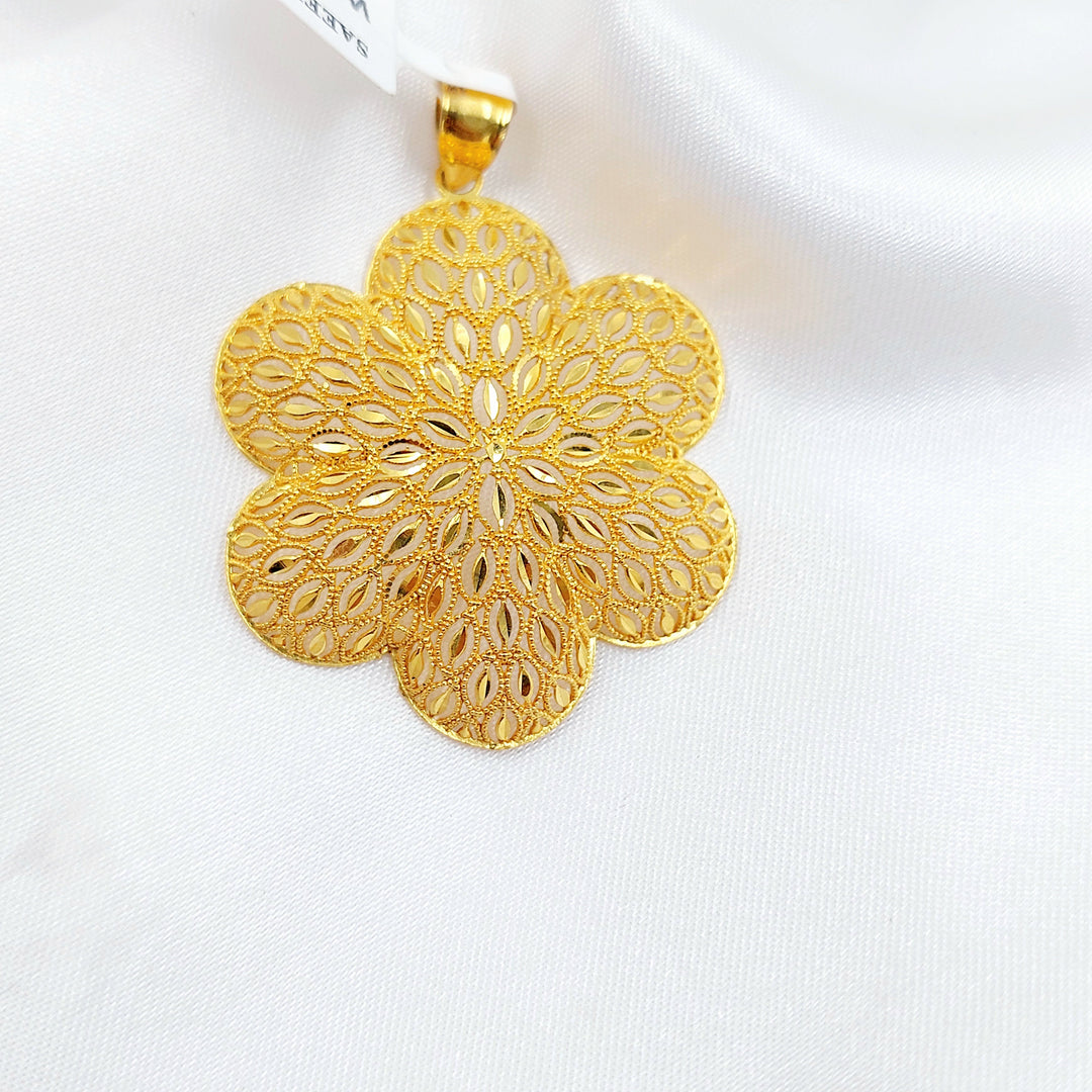 Sun Pendant Made of 21K Gold by Saeed Jewelry 