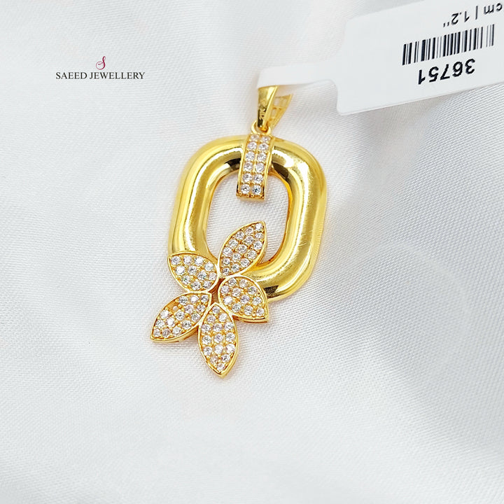 Waves Pendant Made of 21K Gold by Saeed Jewelry 