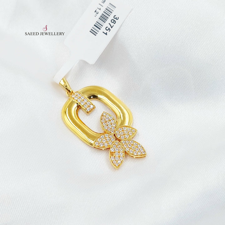 Waves Pendant Made of 21K Gold by Saeed Jewelry 