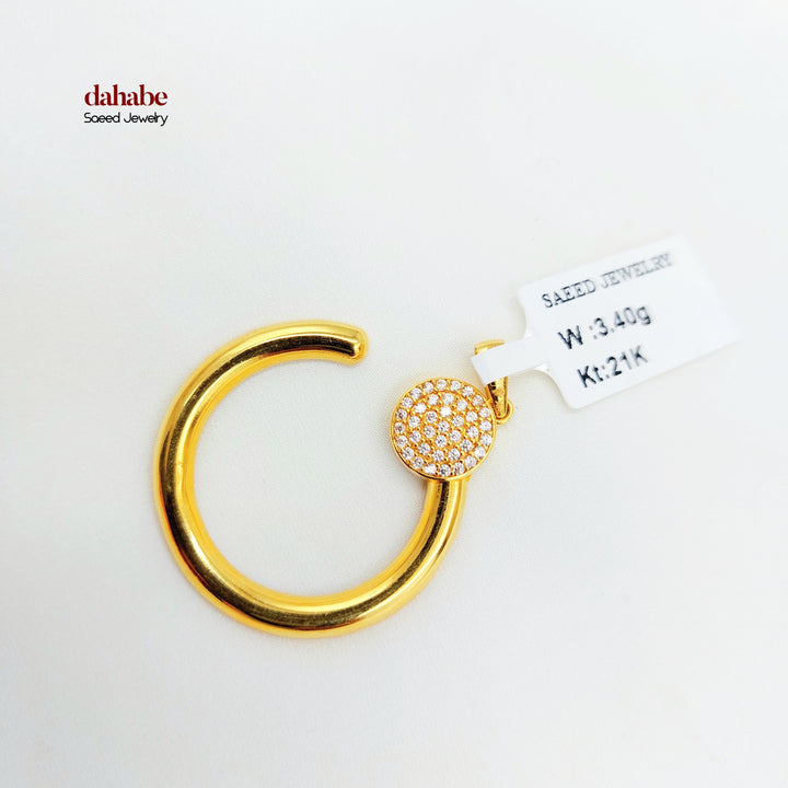 21K Gold Nail Pendant